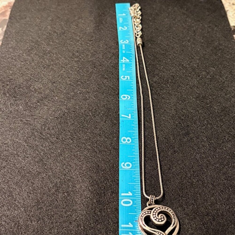 Brighton Ayu Heart Retired Pendant Necklace Pebble Dot Circular Silver Plated - Picture 7 of 7